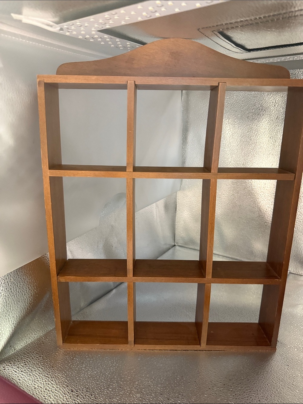 Wooden 9 Cubby Wall Shelf - Brown